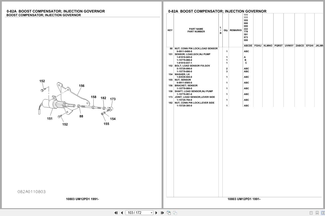 Isuzu Engine UM12PD1 1991 Parts Catalog 10803 (2)