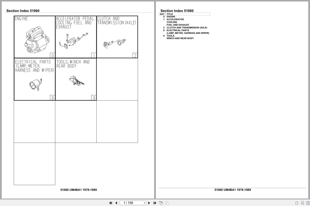 Isuzu Engine UM4BA1 1978 1989 Parts Catalog 51060 (1)
