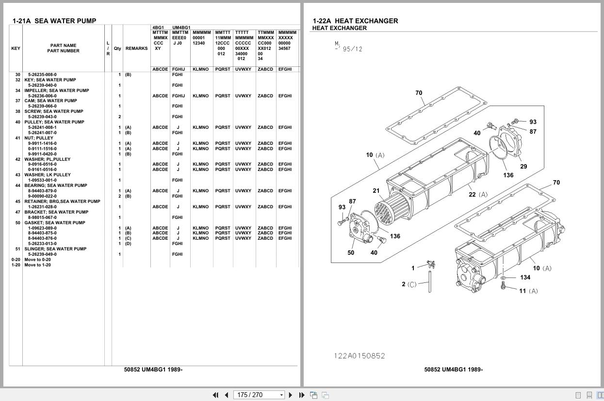 Isuzu Engine UM4BG1 1989 Parts Catalog 50852 (2)