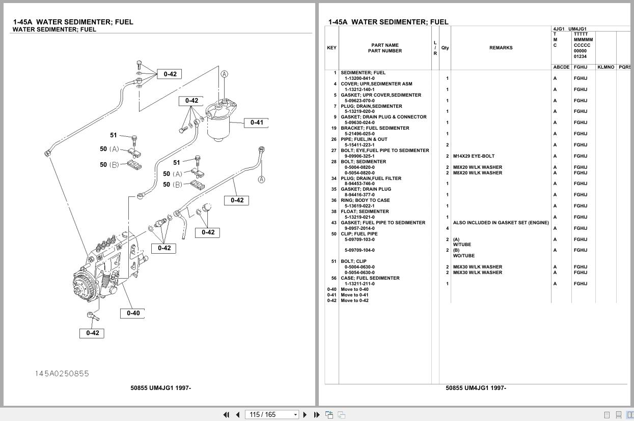 Isuzu Engine UM4JG1 1997 Parts Catalog 50855 (2)