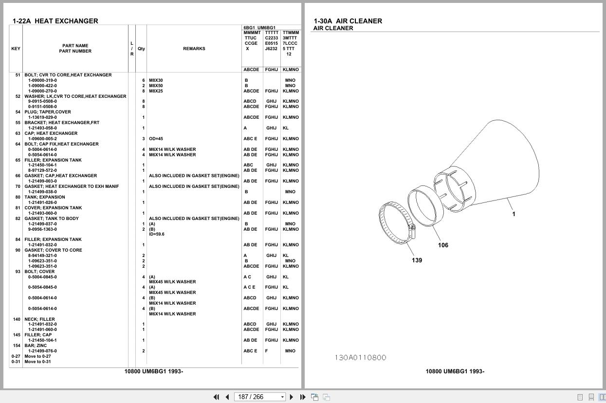 Isuzu Engine UM6BG1 1993 Parts Catalog 10800 (2)