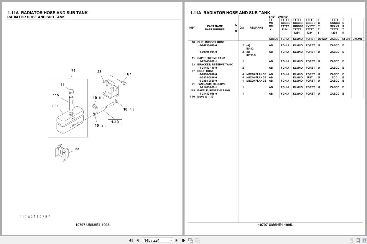 Isuzu Engine UM6HE1 1995 Parts Catalog 10797 (2)