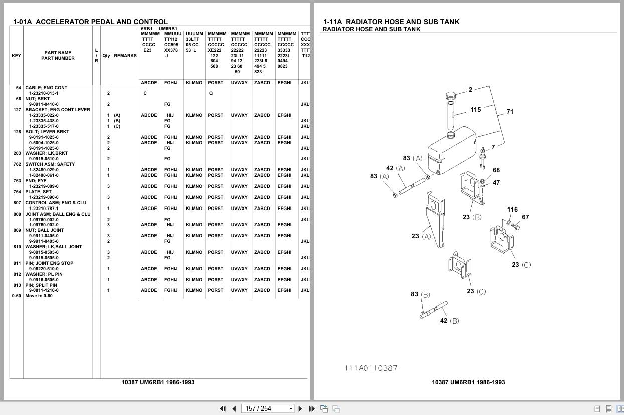 Isuzu Engine UM6RB1 1986 1993 Parts Catalog 10387 (2)