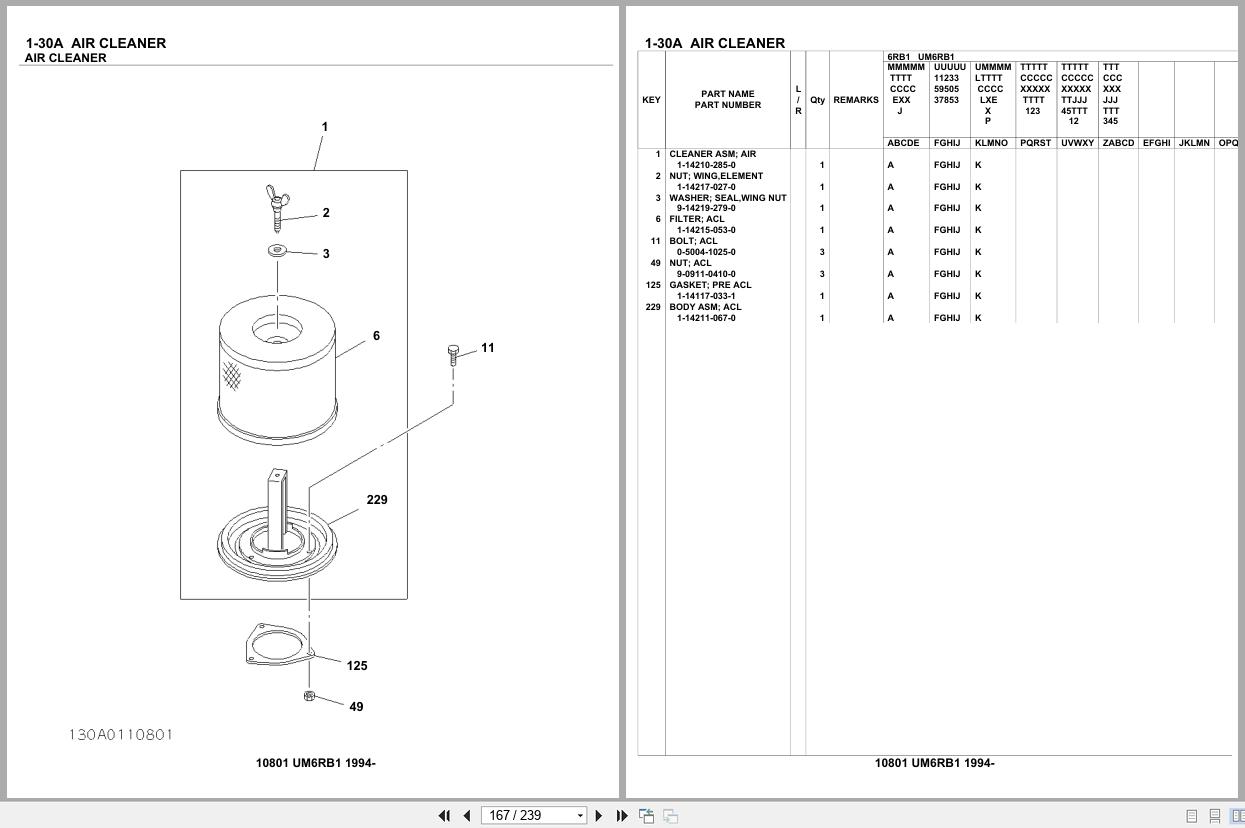 Isuzu Engine UM6RB1 1994 Parts Catalog 10801 (2)