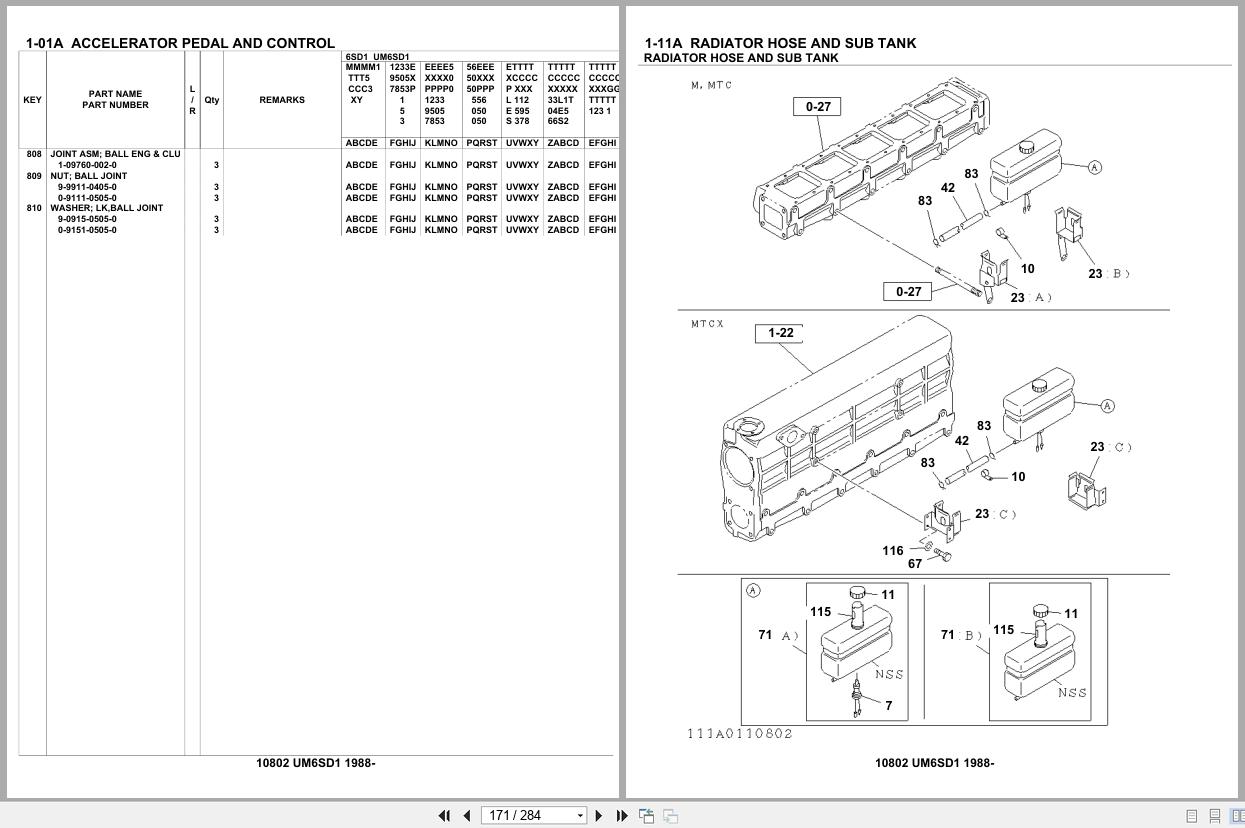 Isuzu Engine UM6SD1 1988 Parts Catalog 10802 (2)