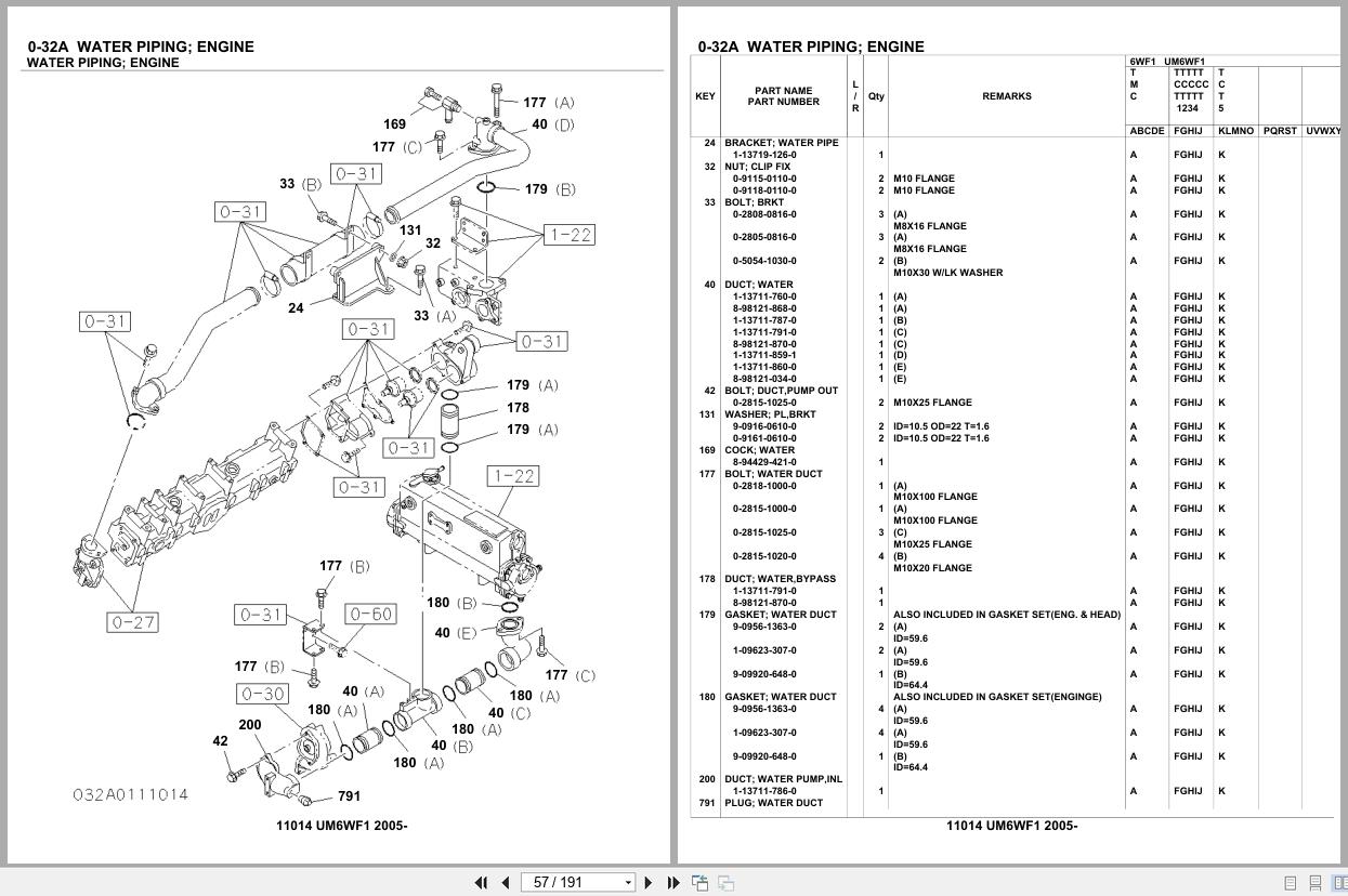 Isuzu Engine UM6WF1 2005 Parts Catalog 11014 (2)