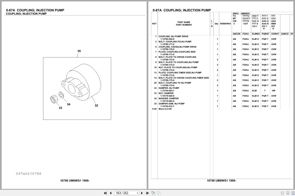 Isuzu Engine UM6WG1 1999 Parts Catalog 10798 (2)