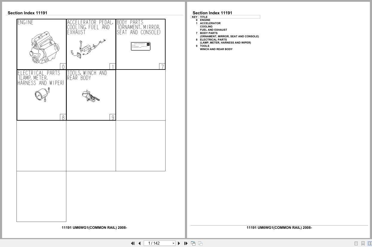 Isuzu Engine UM6WG1 Common Rail 2008 Parts Catalog 11191 (1)