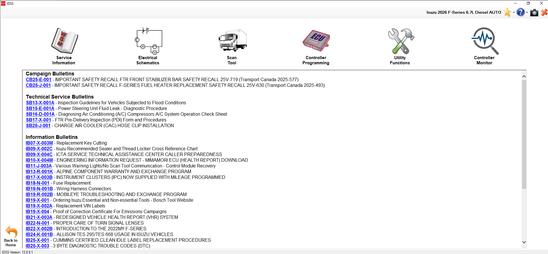 Isuzu IDSS USA 01.2026 Diagnostic Service System 2