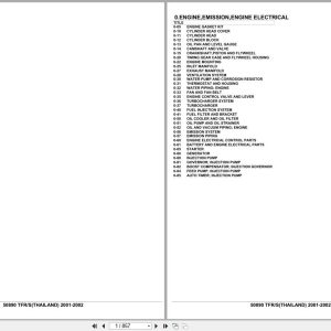 Isuzu Pickup TFR S THAILAND 2001 2002 Parts Catalog 50890 (1)