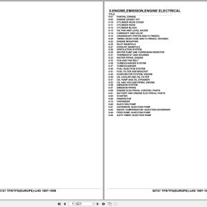 Isuzu Pickup TFR TFS EUROPE LHD 1997 1998 Parts Catalog 50727 (1)