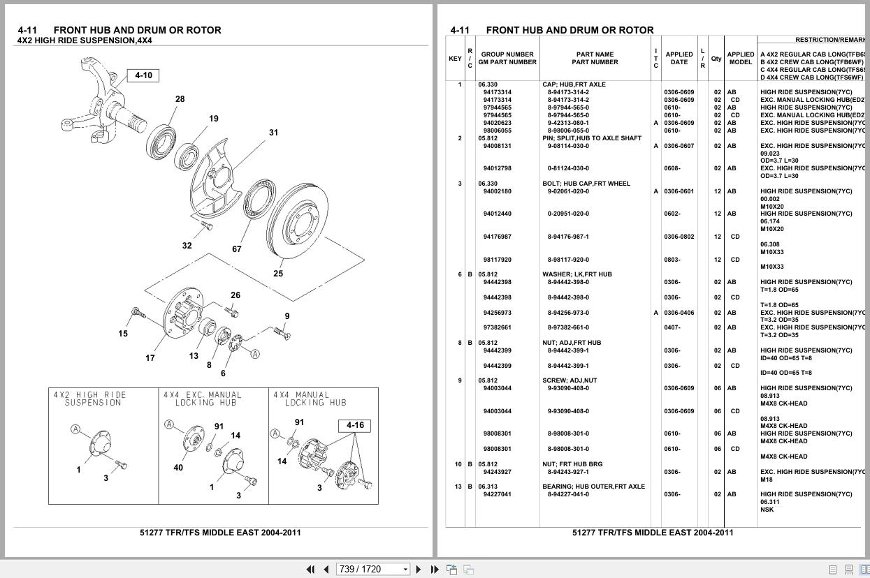 Isuzu Pickup TFR TFS MIDDLE EAST 2004 2011 Parts Catalog 51277 (2)