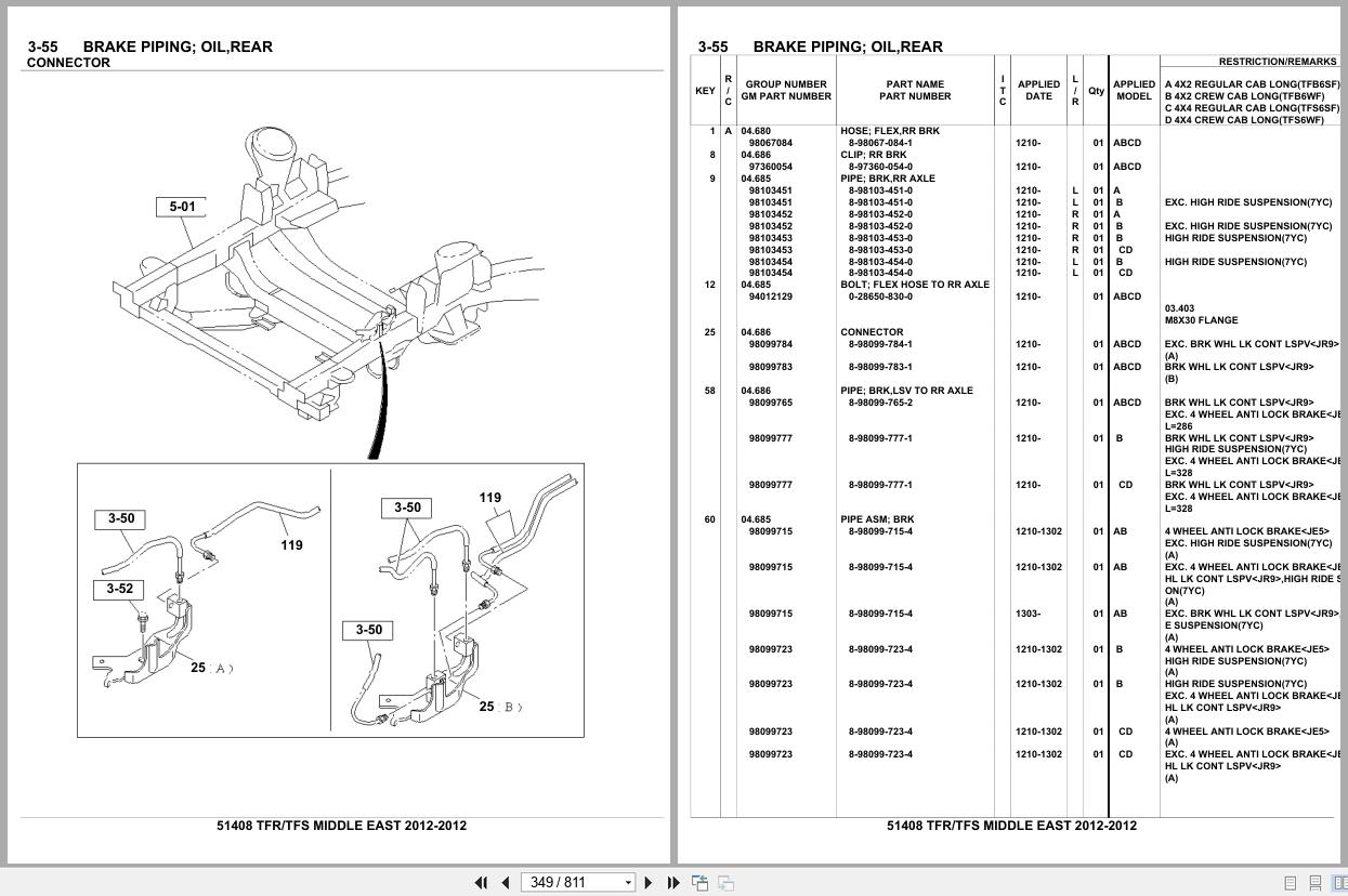 Isuzu Pickup TFR TFS MIDDLE EAST 2012 Parts Catalog 51408 (2)