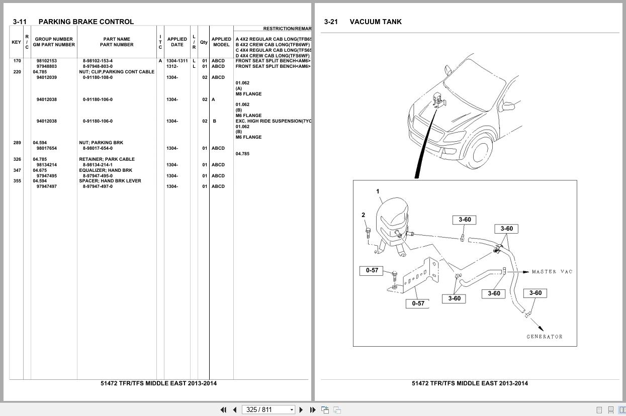 Isuzu Pickup TFR TFS MIDDLE EAST 2013 2014 Parts Catalog 51472 (2)
