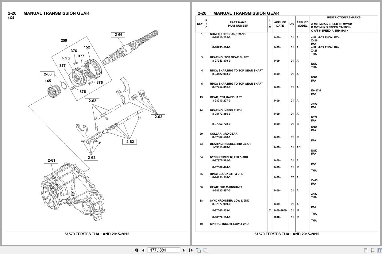 Isuzu Pickup TFR TFS THAILAND 2015 Parts Catalog 51579 (2)