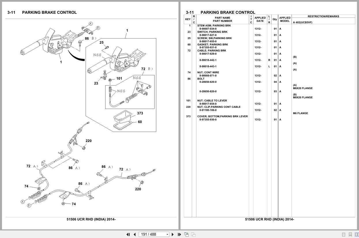 Isuzu SUV UCR RHD INDIA 2014 Parts Catalog 51506 (2)