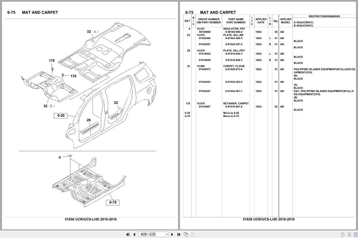Isuzu SUV UCR UCS LHD 2016 Parts Catalog 51650 (2)