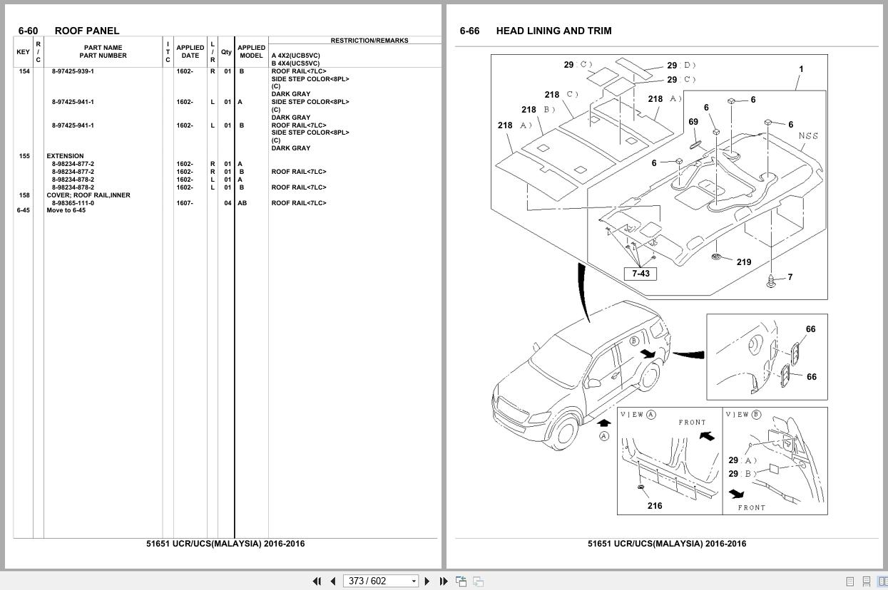Isuzu SUV UCR UCS MALAYSIA 2016 Parts Catalog 51651 (2)