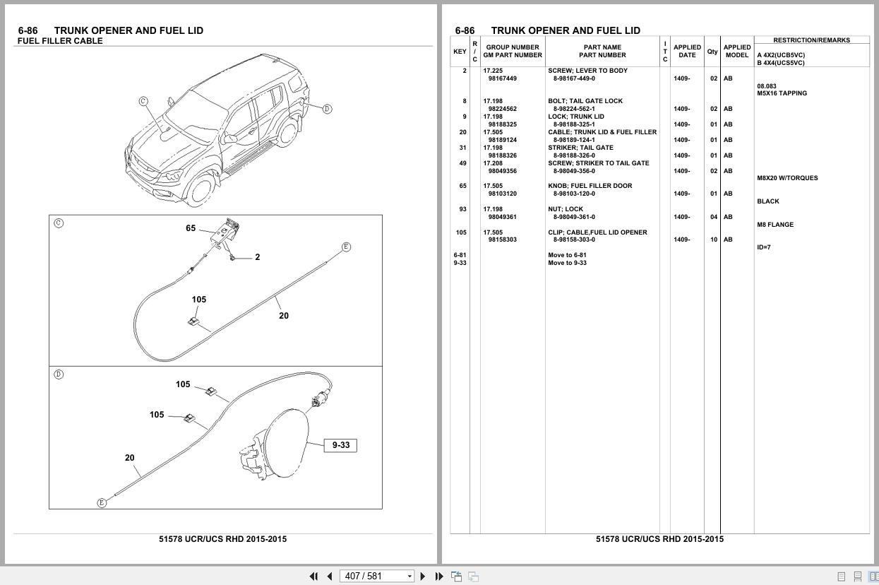 Isuzu SUV UCR UCS RHD 2015 Parts Catalog 51578 (2)