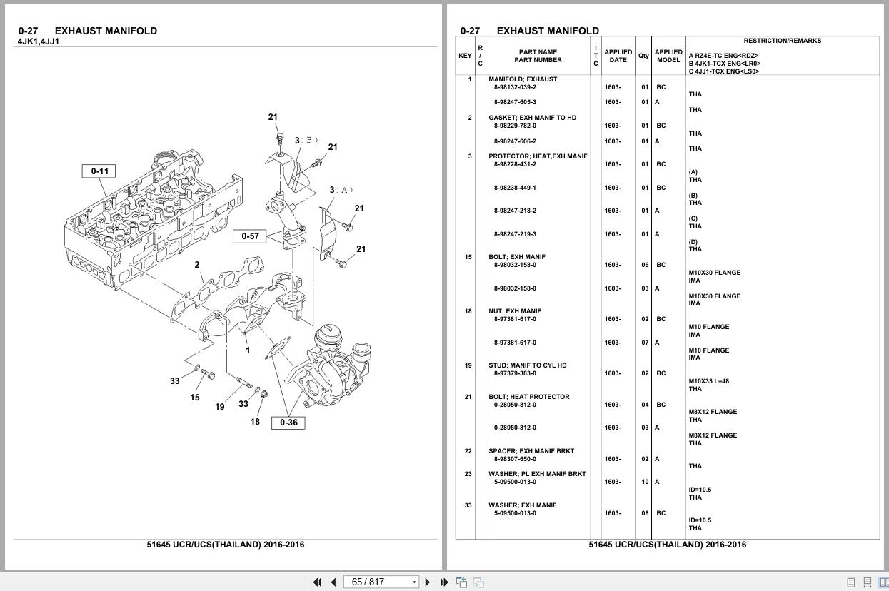 Isuzu SUV UCR UCS THAILAND 2016 Parts Catalog 51645 (2)