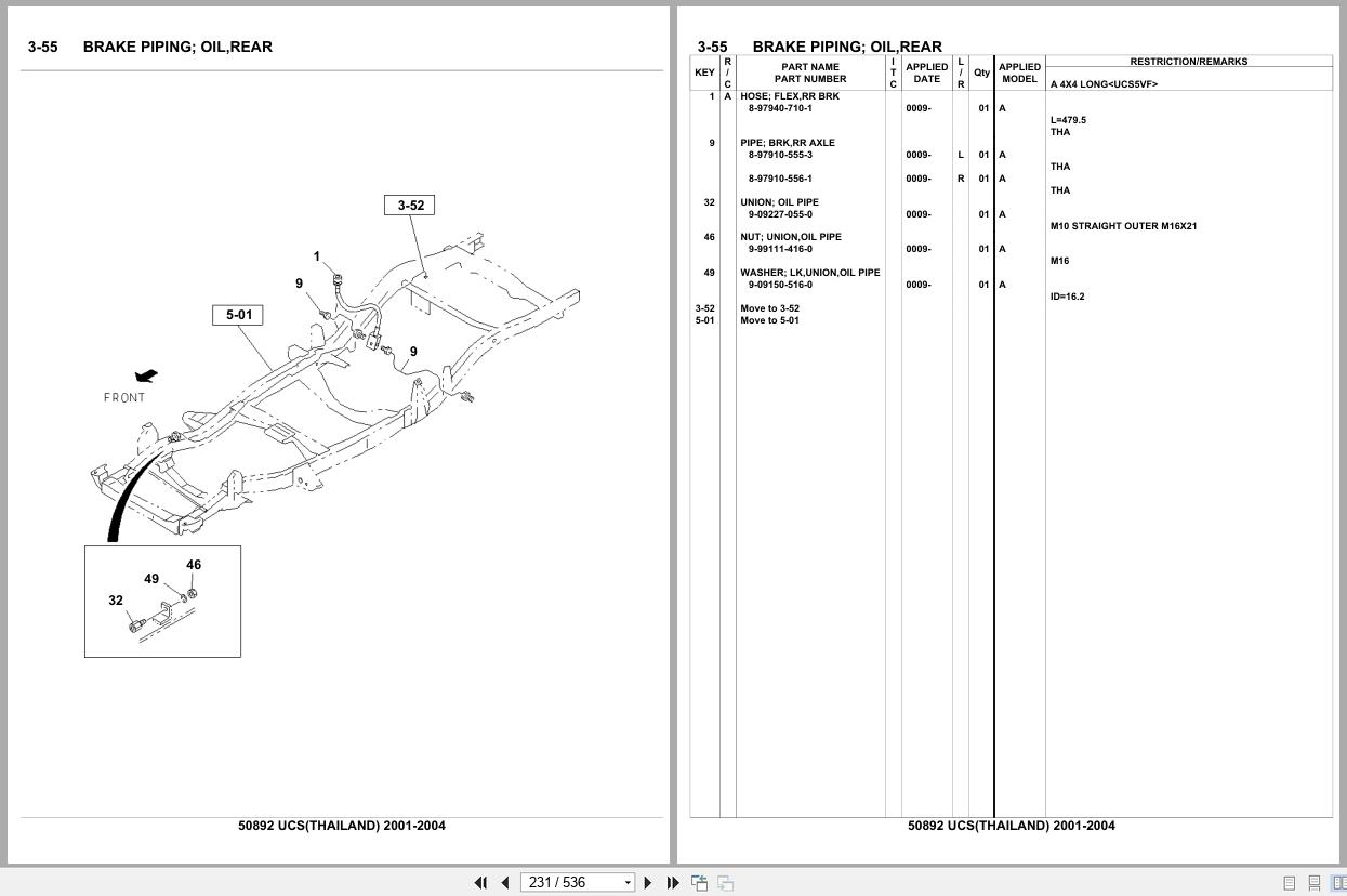 Isuzu SUV UCS THAILAND 2001 2004 Parts Catalog 50892 (2)