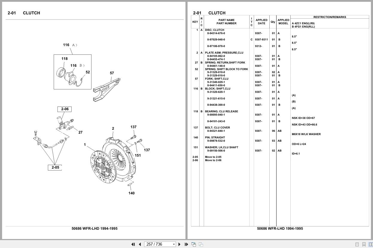 Isuzu SUV WFR LHD 1994 1995 Parts Catalog 50686 (2)