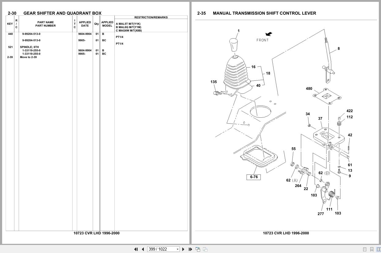 Isuzu Truck CVR LHD 1996 2000 Parts Catalog 10723 (2)