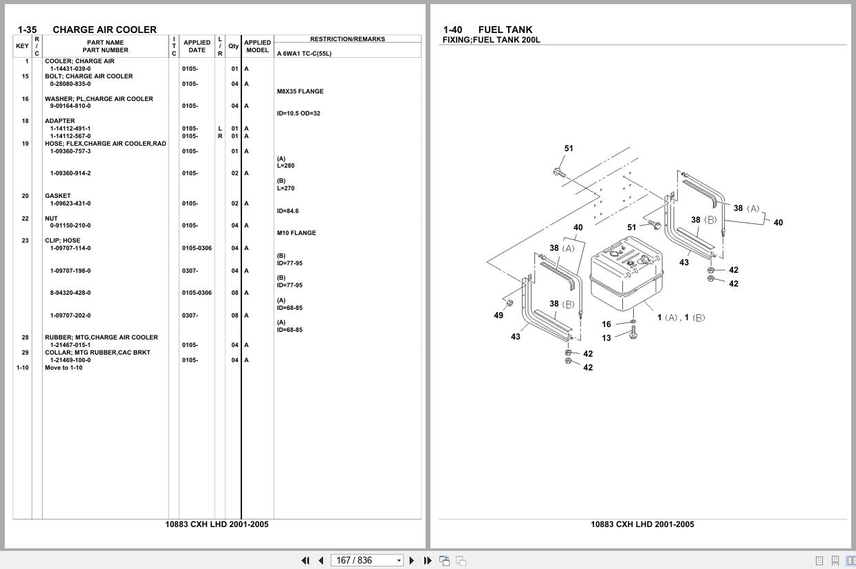 Isuzu Truck CXH LHD 2001 2005 Parts Catalog 10883 (2)
