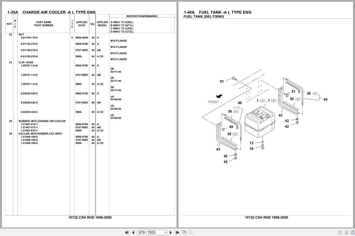 Isuzu Truck CXH RHD 1996 2000 Parts Catalog 10722 (2)