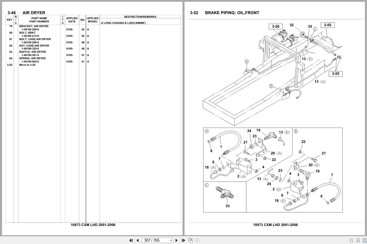 Isuzu Truck CXM LHD 2001 2006 Parts Catalog 10873 (2)