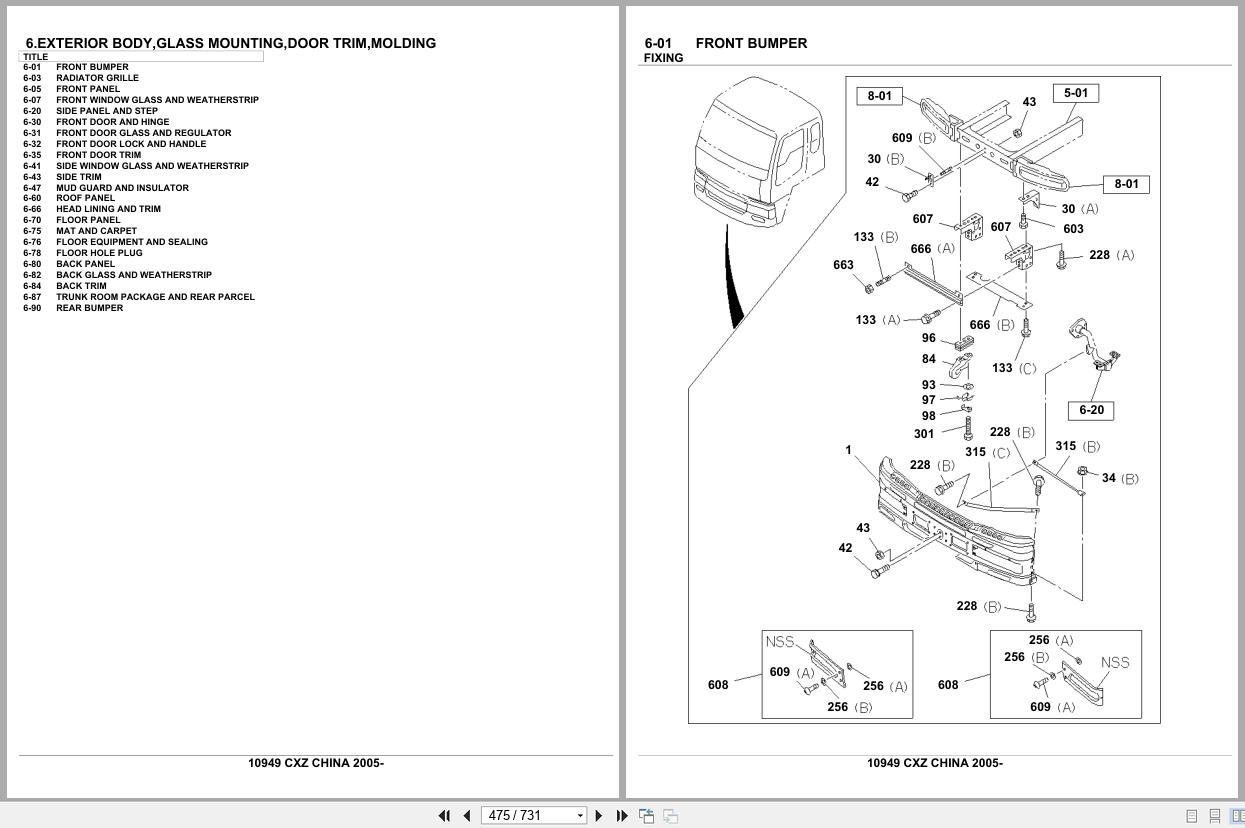 Isuzu Truck CXZ CHINA 2005 Parts Catalog 10949 (2)