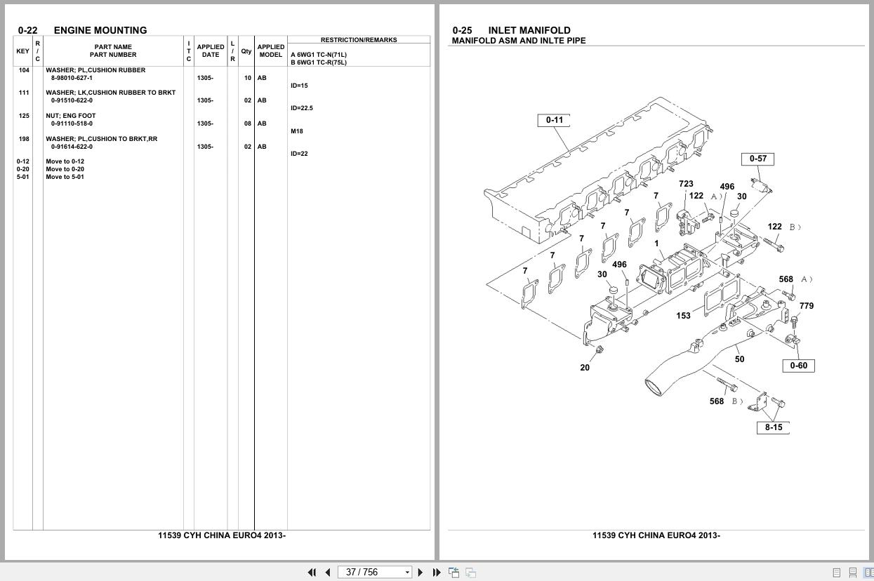 Isuzu Truck CYH CHINA EURO4 2013 Parts Catalog 11539 (2)