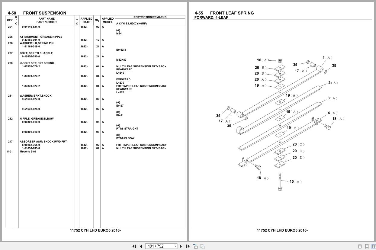 Isuzu Truck CYH LHD EURO5 2016 Parts Catalog 11752 (2)