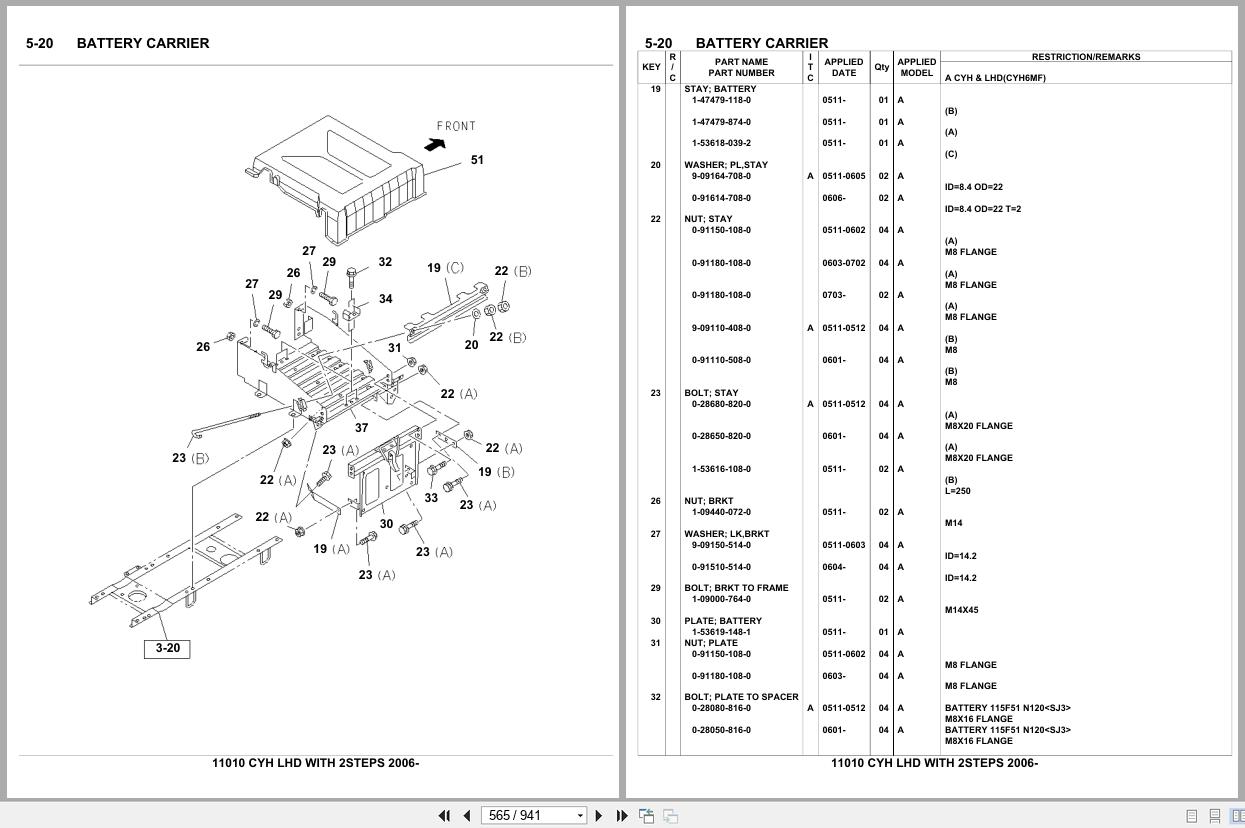 Isuzu Truck CYH LHD with 2STEPS 2006 Parts Catalog 11010 (2)