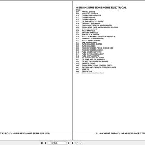 Isuzu Truck CYH NEW ZEALAND EURO2 EURO3 JAPAN NEW SHORT TERM 2004 2008 Parts Catalog 11109 (1)