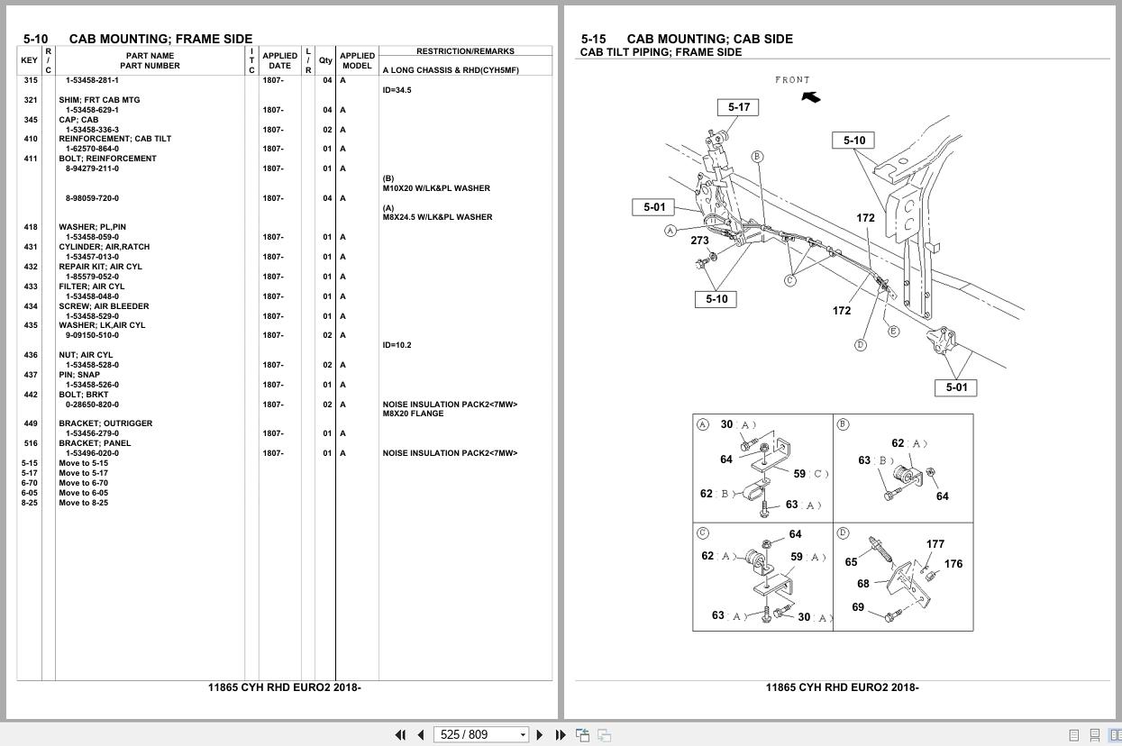 Isuzu Truck CYH RHD EURO2 2018 Parts Catalog 11865 (2)