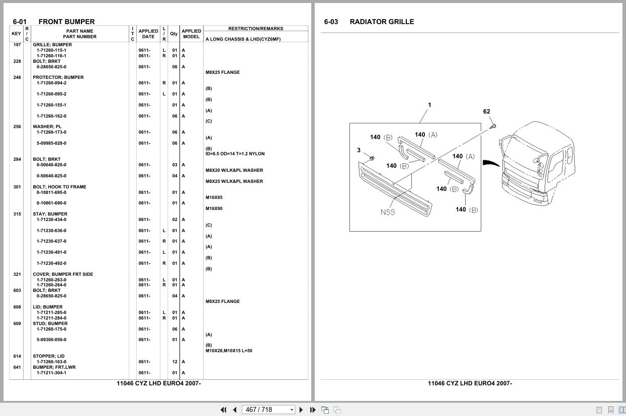Isuzu Truck CYZ LHD EURO4 2007 Parts Catalog 11046 (2)