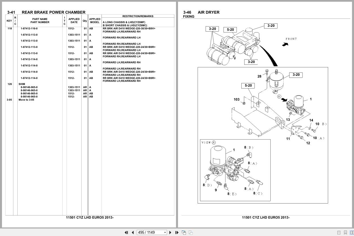 Isuzu Truck CYZ LHD EURO5 2013 Parts Catalog 11501 (2)