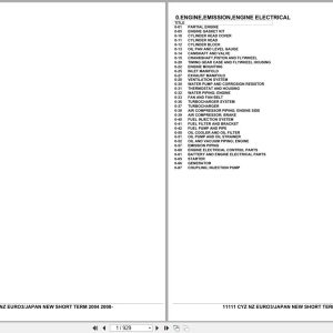 Isuzu Truck CYZ NEW ZEALAND EURO3 JAPAN NEW SHORT TERM 2004 2008 Parts Catalog 11111 (1)