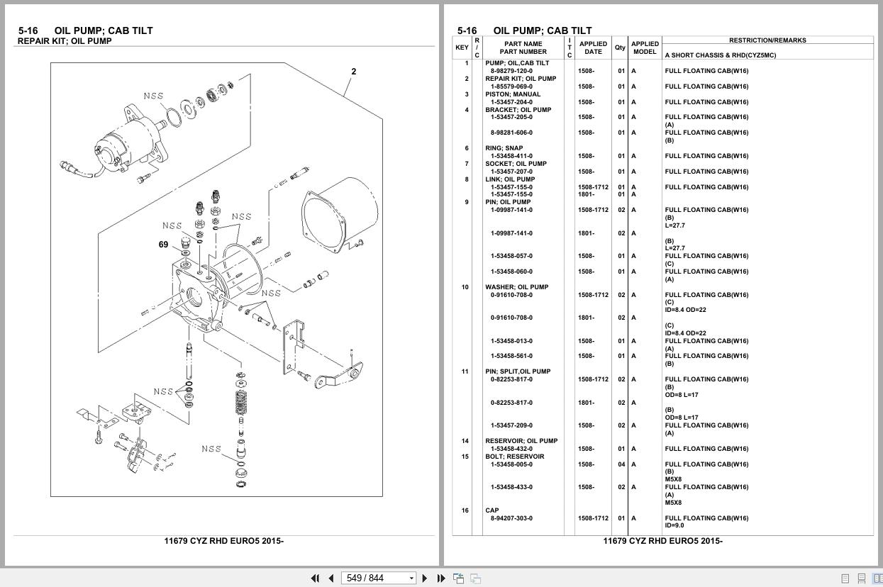 Isuzu Truck CYZ RHD EURO5 2015 Parts Catalog 11679 (2)