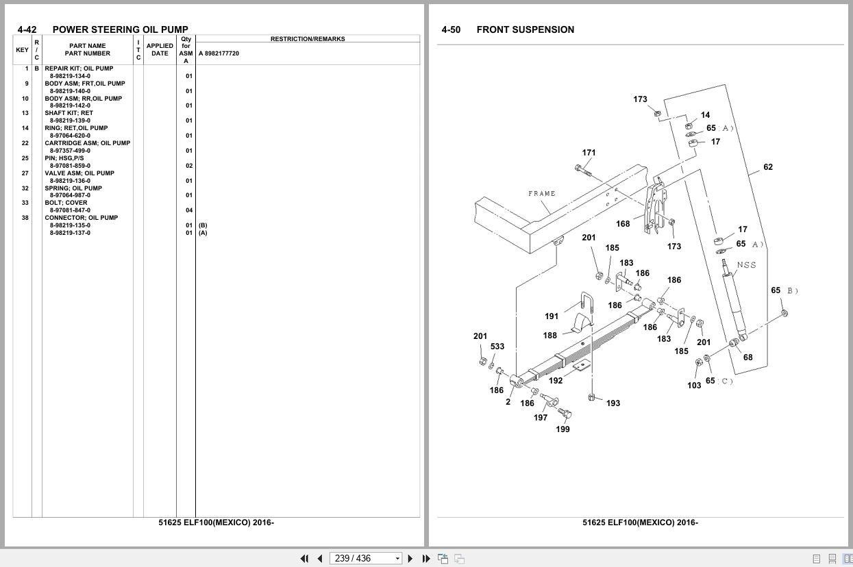 Isuzu Truck ELF100 MEXICO 2016 Parts Catalog 51625 (2)