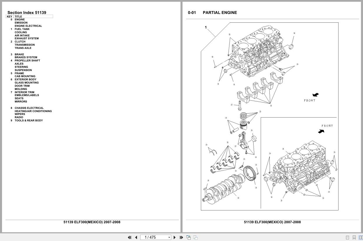 Isuzu Truck ELF300 MEXICO 2007 2008 Parts Catalog 51139 (1)