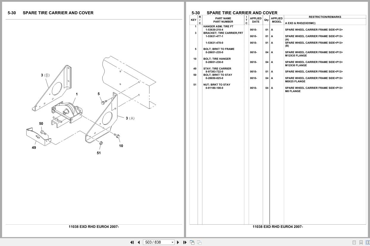 Isuzu Truck EXD RHD EURO4 2007 Parts Catalog 11038 (2)