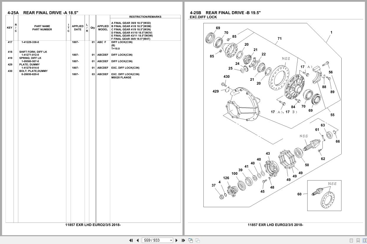 Isuzu Truck EXR LHD EURO2 EURO3 EURO5 2018 Parts Catalog 11857 (2)