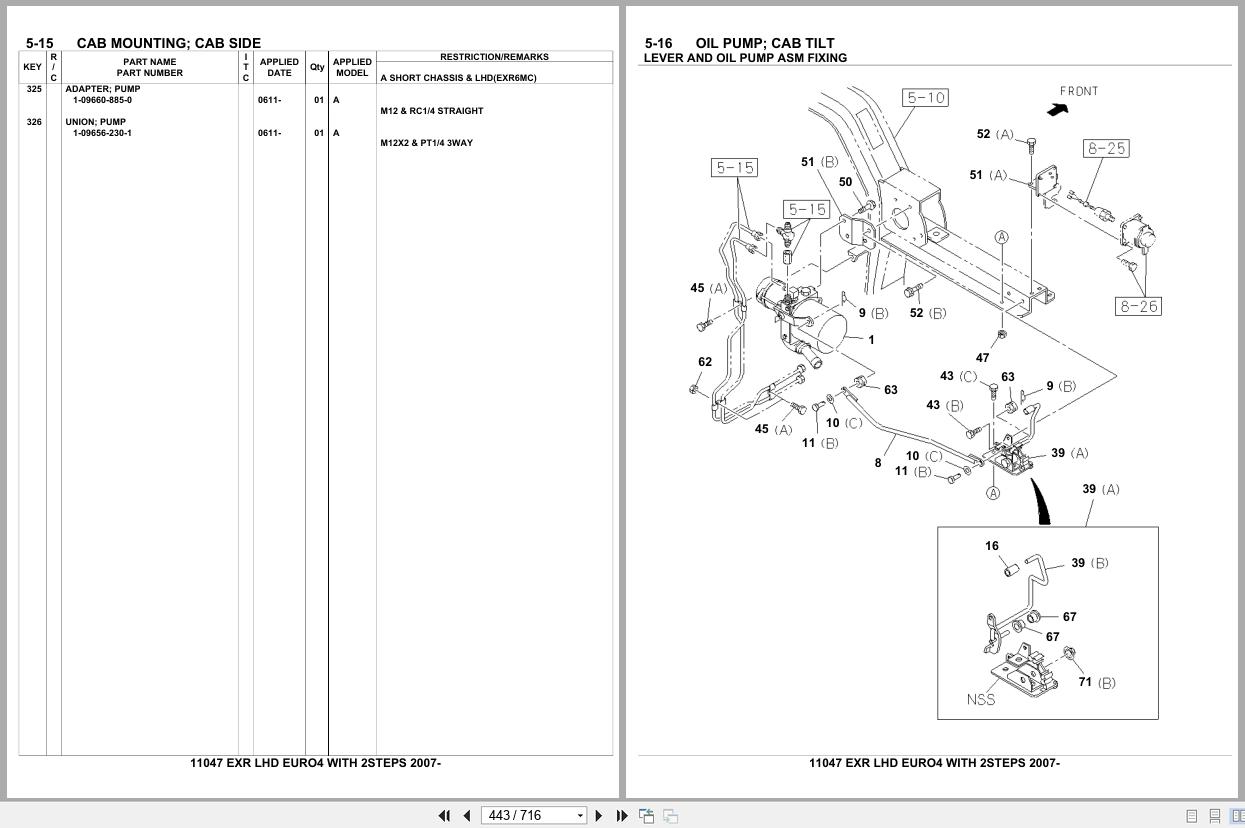 Isuzu Truck EXR LHD EURO4 with 2STEPS 2007 Parts Catalog 11047 (2)