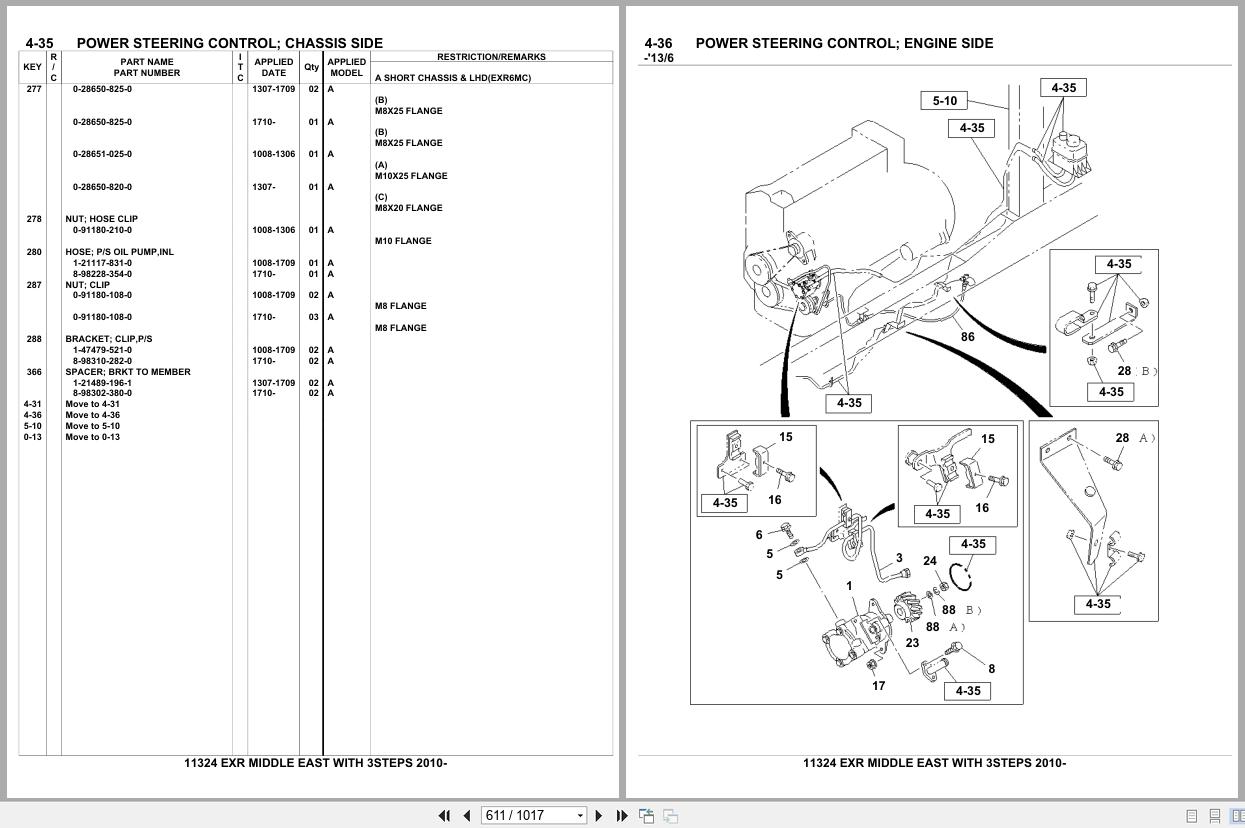 Isuzu Truck EXR MIDDLE EAST with 3STEPS 2010 Parts Catalog 11324 (2)
