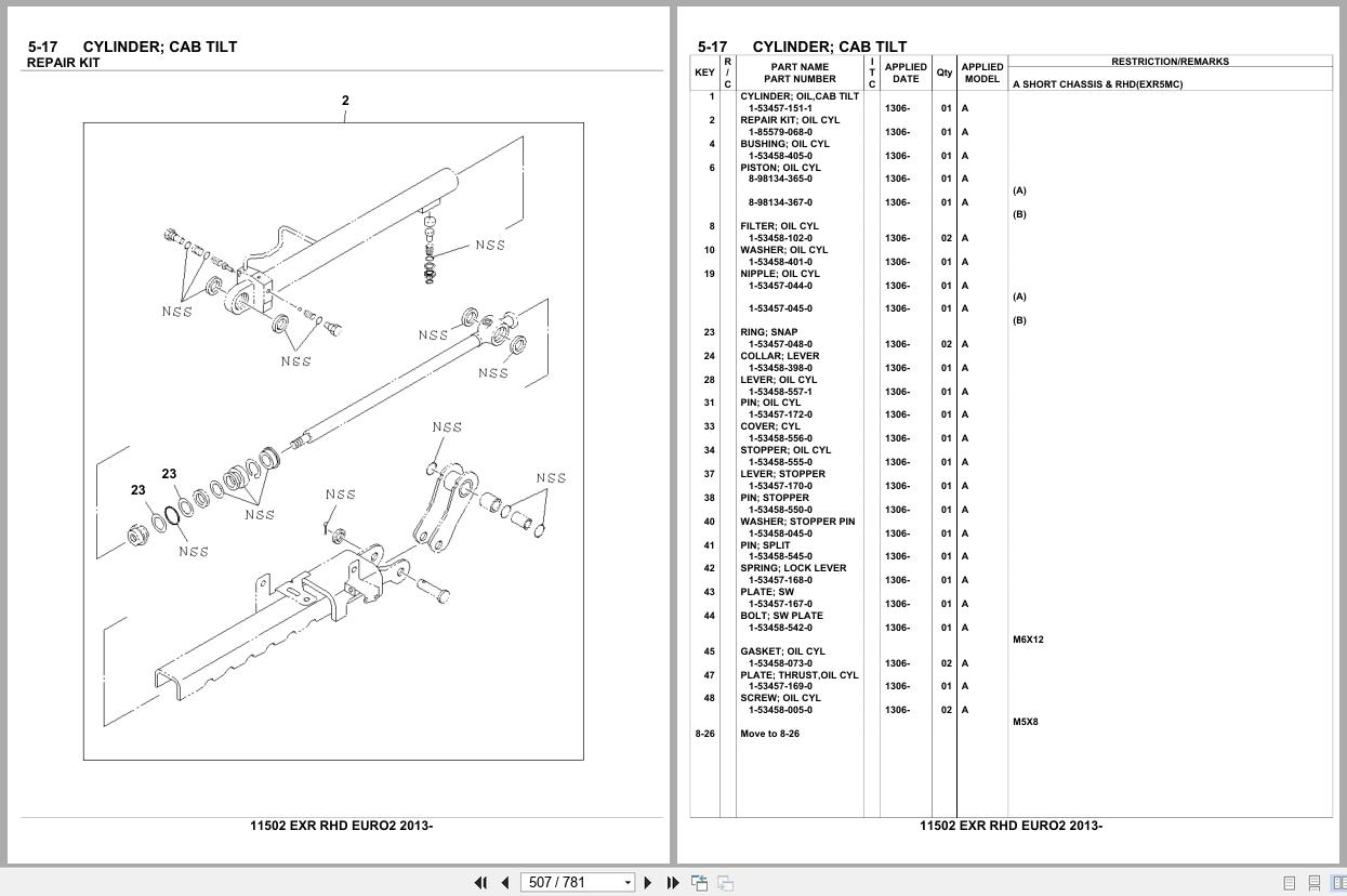 Isuzu Truck EXR RHD EURO2 2013 Parts Catalog 11502 (2)