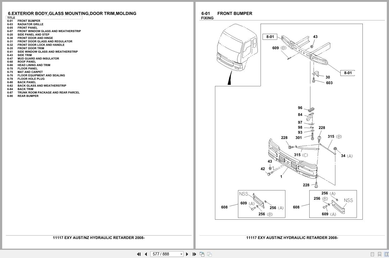 Isuzu Truck EXY AUSTRALIA NEW ZEALAND HYDRAULIC RETARDER 2008 Parts Catalog 11117 (2)