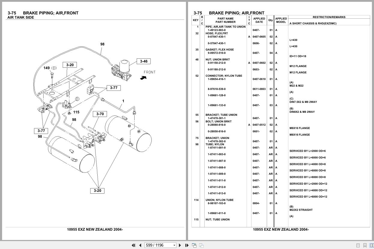 Isuzu Truck EXZ NEW ZEALAND 2004 Parts Catalog 10955 (2)