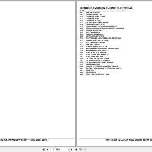 Isuzu Truck EXZ NEW ZEALAND JAPAN NEW SHORT TERM 2004 2008 Parts Catalog 11115 (1)